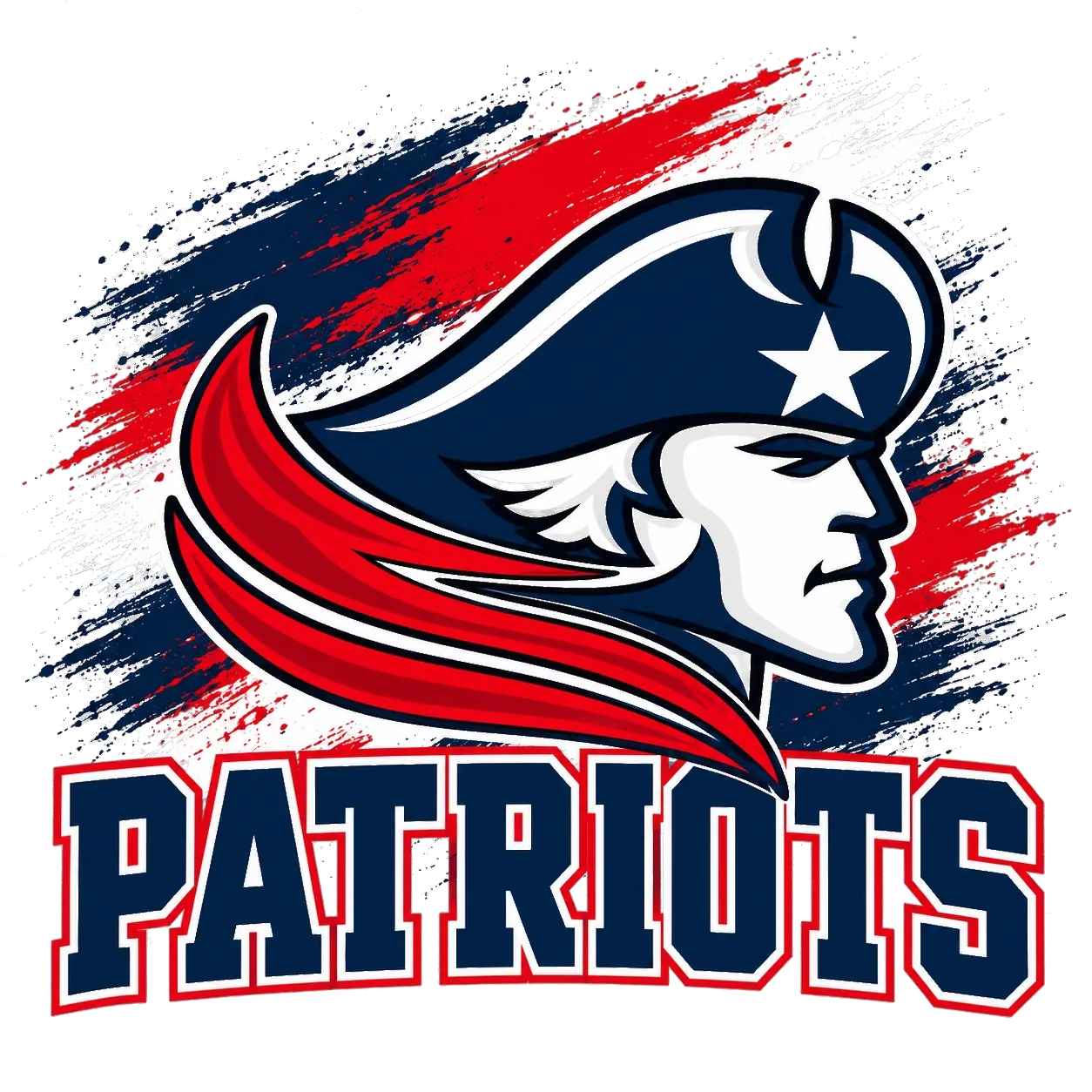 The Patriots artwork printed on every shirt